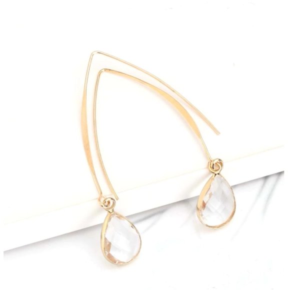 "Dollhouse Teardrops" Crystal Drop Pink Earrings - Picture 4 of 8